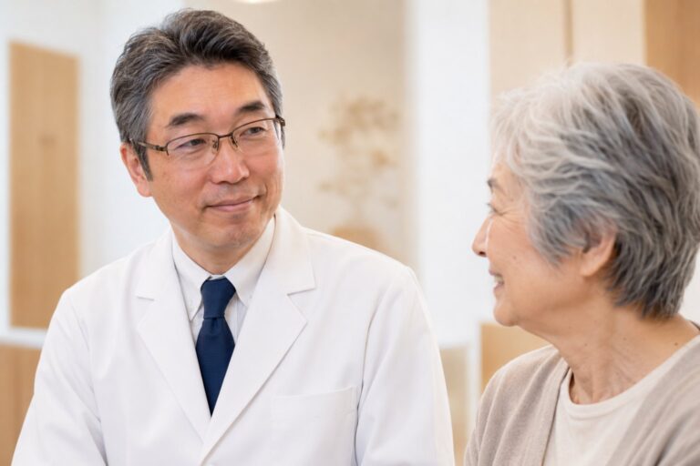 患者さまの話をうかがう院長